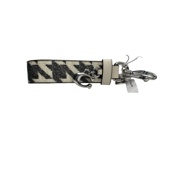 Coach Houndstooth print Silver/Cream/Black Loop bag charm and Wristlet Bag - Picture 5 of 12